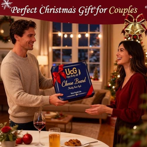 Tiered Charcuterie Board Gift for Women: Bamboo 360° Rotating Round Base with 4 Swivel Trays - White Elephant Gift, Holiday Hosting, Christmas, Birthday, Parties, House Warming Gift for Couples