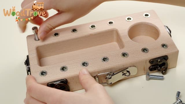 Montessori Screwdriver Board Set with Lock and Key, Montessori Toys for 3 4 5 Year Old, Wooden Screw Driver Activities Tools, Fine Motor Skills Preschool Learning Sensory Toy B0G4VS2511