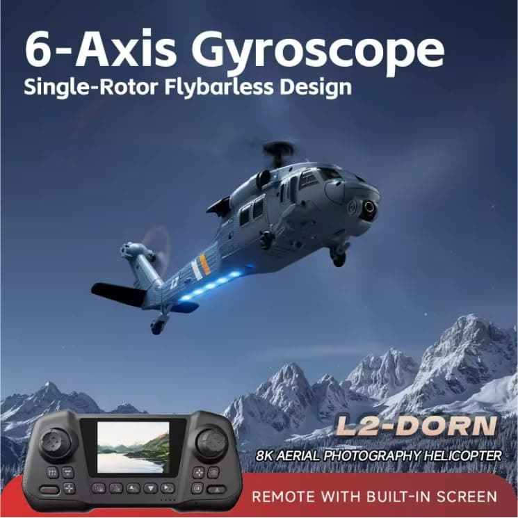 RC Helicopter with Camera, Drone, Remote Control Helicopter for Adults, 8K Aerial Photography, Altitude Hold, LED Lights, Ready to Fly for Gift