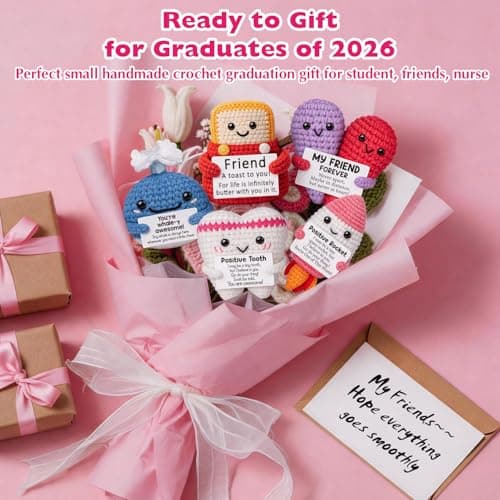 Funny Crochet Love Gifts for My Forever Best Friend,Birthday Gifts for Women Friendship,Small Cute Handmade Knitted Stuff Heart,Unique Christmas White Elephant Gift Ideas for Friends Female Bestie BFF