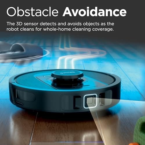 Shark PowerDetect Self-Empty Robot Vacuum with NeverStuck Technology, Auto Deep-Clean Carpets & Hardfloors, 30 Day Capacity HEPA Bagless Base, for Pet Hair, WiFi Black, AV2820S