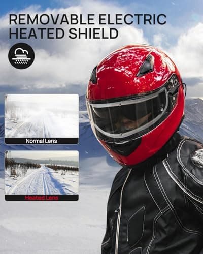 ILM Motorcycle Helmets Full Face with Anti-Fog Pinlock for Cascos para Motos Snowmobile Mens Women Heated Shield Compatible DOT Model 129