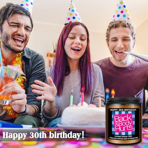 Homsolver 30th Birthday Decorations Gift for Her Him, Happy 30th Birthday Candle Gifts for Women Men, Funny 30 Years Old Ideas- Lavender Scented Candles B0FS61RQ3D