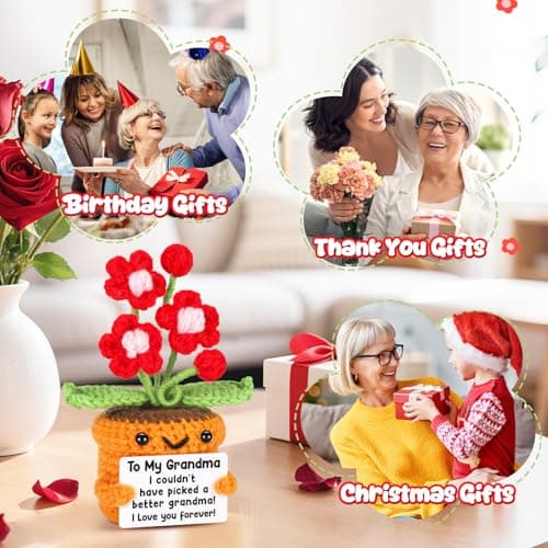 I Love You Crochet Flower Decor for Great Grandma Gigi Nana from Granddaughter Grandson Grandkids Grandparents Day Agantree art Grandma Gifts for Grandma Christmas Birthday Thanksgiving B0F626T63Q