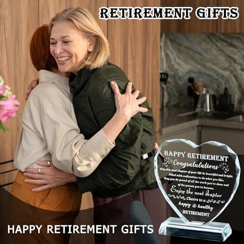 Retirement Gift for Women Men Crystal Best Retirement Gifts Keepsake Meaningful Farewell Gifts for Friends Leaving Gifts Plaque for Women Crystal Happy Retirement Gifts for Doctor Nurses Teacher