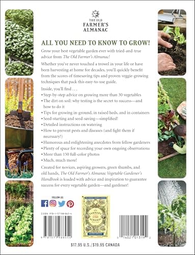 The Old Farmer's Almanac Vegetable Gardener’s Handbook: Essential Step-by-Step Advice for Growing Vegetables and Achieving Success 1571988459