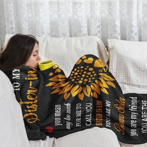 Sister in Law Christmas Birthday Gifts, Xmas Best Future Sister in Law Gifts Ideas for Women Present Throw Blanket 50"X 60" for Mothers Day