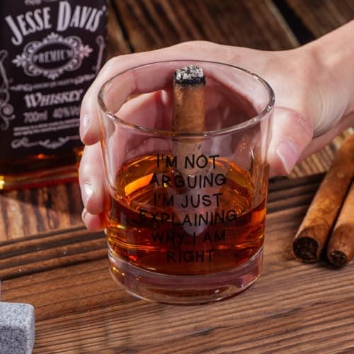 Ithmahco Funny Whiskey Glasses for Men, Bourbon Glasses Alcohol Gift for Man, Funny White Elephant Gifts Gifts for Men, Christmas Gag Gift Ideas for Him Husband Daddy Dad Coworker Boss