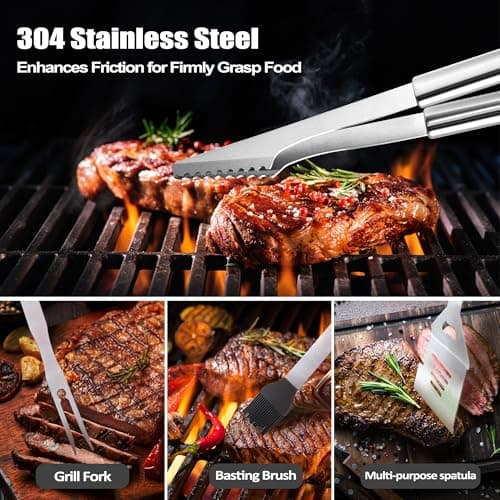 Retirement Gifts for Men, Retired Gifts for Men, Dad, Grandpa, Coworker, Teacher, Boss, Grilling Accessories, Heavy Duty Stainless Steel Grill Set BBQ Grill Tools for Outdoor Grill with Aluminum Case