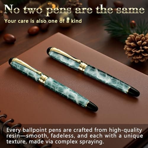 Luxury Ballpoint Pens Black Ink 0.5mm Medium Point Work Pen Smooth Writing,Elegant Fancy Nice Gift Pen Set for Signature Executive Business Office Supplies - Gift Boxed with Extra Refills