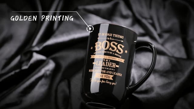 Boss Gifts - Best Bosses Day Gifts for Men Women - Funny Office Christmas Appreciation Gift for Boss Lady, Manager, Leader Female Male Birthday, Large 18 Oz Metal Glaze Ceramic Mug with Nice Gift Box