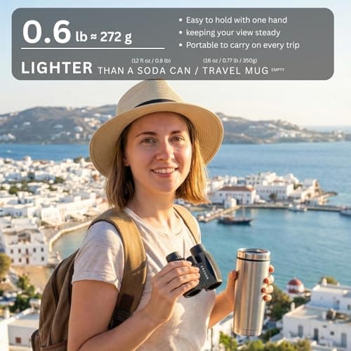 Hontry Binoculars for Adults and Kids, 10x25 Compact Binoculars for Bird Watching, Theater and Concerts, Hunting and Sport Games