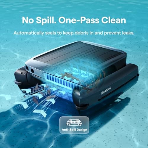 Beatbot iSkim Cordless Robotic Pool Skimmer with 9L Filter Basket, 24/7 Cleaning Solar Powered, 10000mAh Battery, 28-Hour Runtime, Auto Return, Smart Obstacle Avoidance, APP Control -Navy Blue