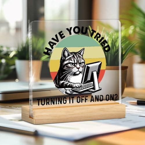 Funny Tech Guys Office Decor, Humorous Gifts for IT Team Technical Tech Guys Engineers Programmer, Technician Gifts Engineer Gift Acrylic Plaque Sign Office Desk Decor B0FRS4VC62