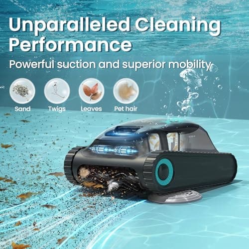 Aiper Scuba S1 Robotic Pool Cleaner – 4500GPH Suction, Wall & Waterline Cleaning, 4 Modes, Smart Wavepath Navigation, 150-Min Runtime, Pool Vacuum for Inground Pools