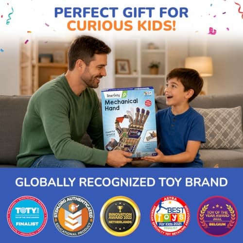 Smartivity DIY Robotic Mechanical Hand STEM Toy for Kids 8-9-10-11-12-13-14 Years Old | 2024 Parents Choice Award Winner I Birthday Gift for Boys & Girls | Engineering Kit for 8-14 Years Old