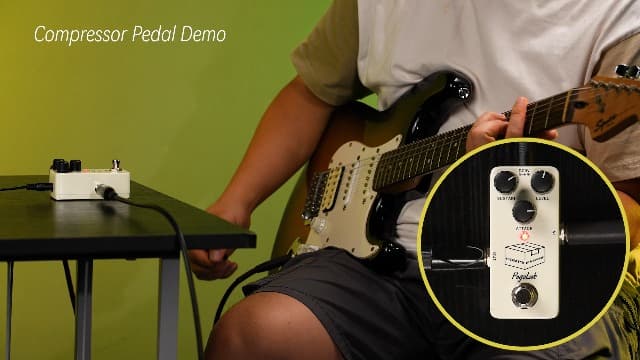 Pogolab Compressor Pedal, Guitar Pedal Compressor, Mini Compressor Pedal for Electric Guitar Bass, True Bypass DC 9V
