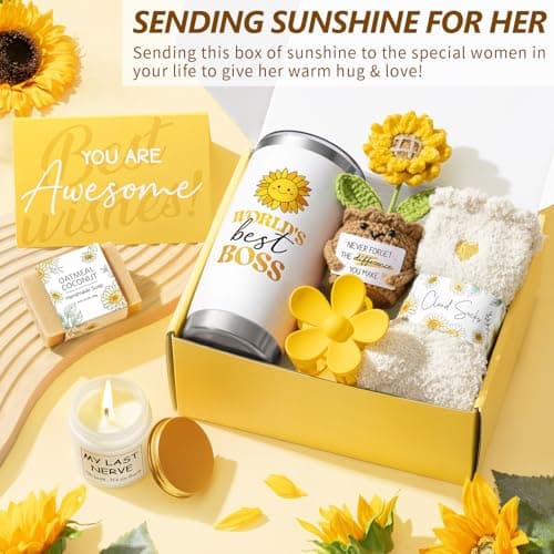 Bosses Day Gifts for Women Her, Cool Boss Lady Gifts for Women Female, Funny Thank You Birthday Christmas Bosses Appreciation Gift Set, Best Office Farewell Leaving Going Away Retirement Gift for Boss