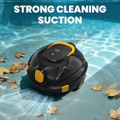 Y20 Robotic Pool Cleaner, Cordless Pool Vacuum for Above Ground & Inground Flat Pools with Dual Motors, 120 Min Runtime, Auto-Parking, Powerful Pool Vacuum Robot for Up to 1100 Sq.Ft