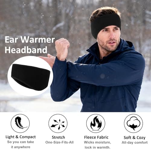 Huachi Ear Warmers for Women Men Winter Running Headband, Ear Muffs Ear Covers for Cold Weather