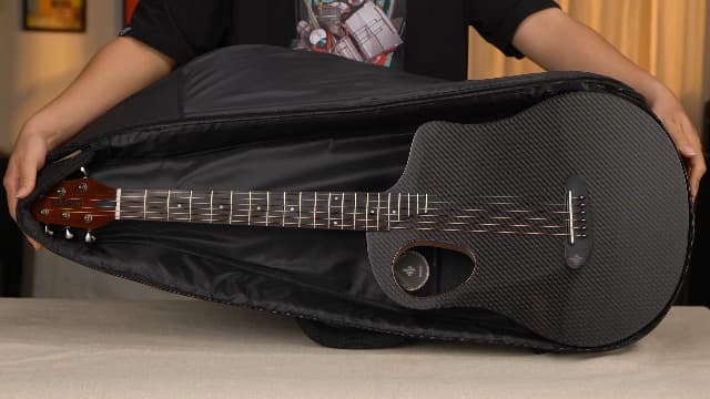 Donner 38" Carbon X Wood Acoustic Guitar Beginner & Intermediate Learner Kits - Carbon Fiber Top, Wooden Body, Durable Solid Guitar with Case, Strap, Steel-String, RISING-G1 (Satin, Brown)