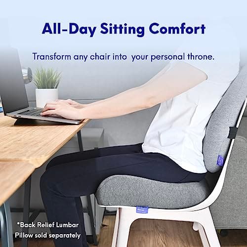 C CUSHION LAB Patented Pressure Relief Seat Cushion for Long Sitting Hours on Office/Home Chair, Car, Wheelchair - Extra-Dense Memory Foam for Hip, Tailbone, Coccyx, Sciatica - Wellness Green