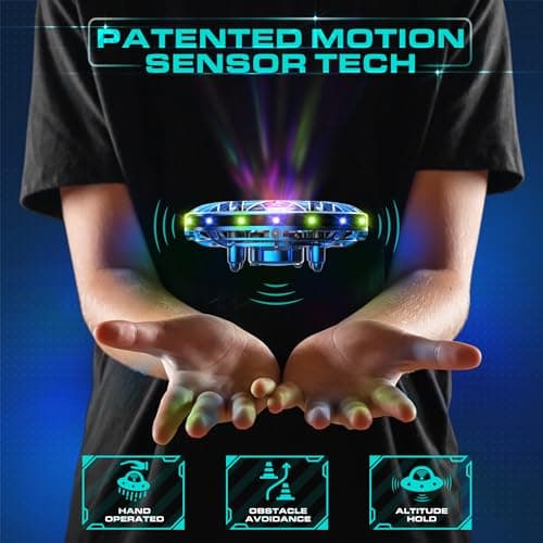 Force1 Scoot Pro Hand Operated Drone for Kids or Adults- Induction Hands Free Motion Sensors Mini Drones with Bright LED Projection, 360 Flips, Easy Indoor Small UFO Flying Orb Ball Drone Toy for Boys Girls