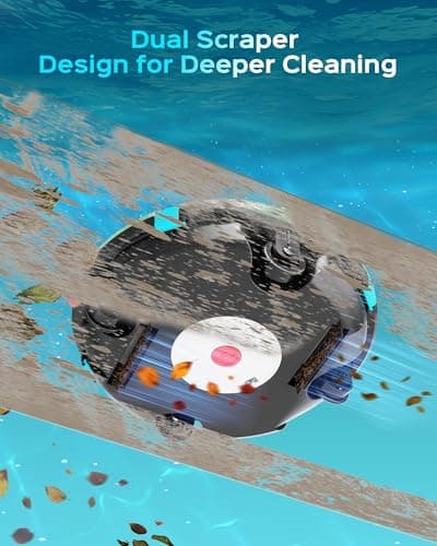 (2026 Upgrade) Cordless Robotic Pool Cleaner, Lasts 80 Min, Automatic Vacuum for Above-Ground Pools up to 650 Sq.ft, Portable, Self-Parking, Transparent Green