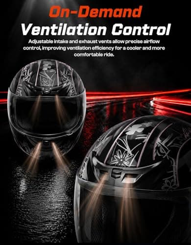 TCMT Size-S Full Face Motorcycle Helmet for Adults Men Women, Lightweight Polycarbonate Street Bike Dirt Bike Helmet with Anti-Scratch Mirror Shield and Removable Liner, DOT Approved