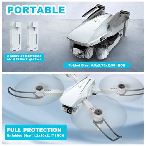 Oddire Drone with Camera - Drones for Adults with 2 Batteries, Carrying Case, 1080P HD Foldable Drone with Stable Hover, Trajectory Flight, Gravity Control, One Key Take Off/Land, 3D Flip, Toys