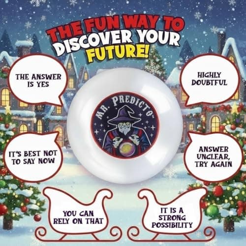 Mr. Predicto Fortune Telling Ball - Ask a Question & He Speaks The Answer - Fun White Elephant Gifts or Stocking Stuffers for Teens & Kids - This Magic Crystal Ball Makes Funny Gifts For Christmas