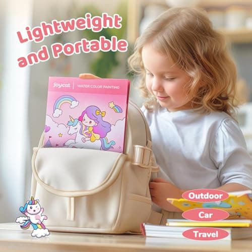 Watercolor Painting Set for Kids Ages 3-5 & 4-8, Arts & Crafts Drawing Activity Travel Toy, Birthday Gifts for Boys & Girls JoyCat Paint with Water Coloring Books for Toddlers (Magical Pony) B0CTHQJF57