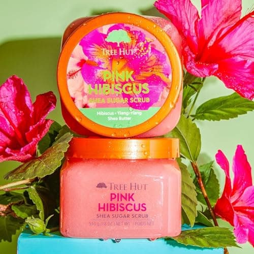 Exfoliating & Nourishing with Shea Butter & Essential Oils, Body Exfoliator for All Skin Types, Self Care Gifts for Women Tree Hut Pink Hibiscus Body Scrub, Exfoliating Sugar Scrub, Vegan, 18 Oz B0BWL4F6WY