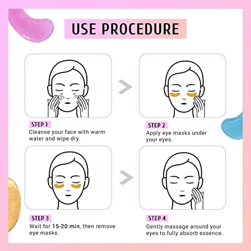 PEAUAMIE Under Eye Patches Gold and Hyaluronic Acid for puffy eyes,Rose Eye Masks for Dark Circles and Puffiness skin care Smooth Wrinkles products 30 Pairs B0BS8Y2FLK