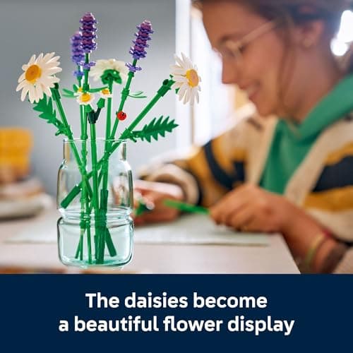 Building Toys for Girls & Boys, Ages 9+, Artificial Flowers Craft Kit, Home Décor & Display, 133 Pieces, Gift for Kids LEGO Botanicals Daisies 11508 B0FMS7CRHX