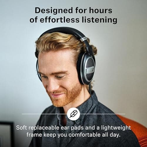 Sennheiser HD 599 SE Open-Back Headphones, Premium Design, Natural Balanced Audio, Comfortable Fit, Wired Headphones for Music, Gaming, School, Work, Black