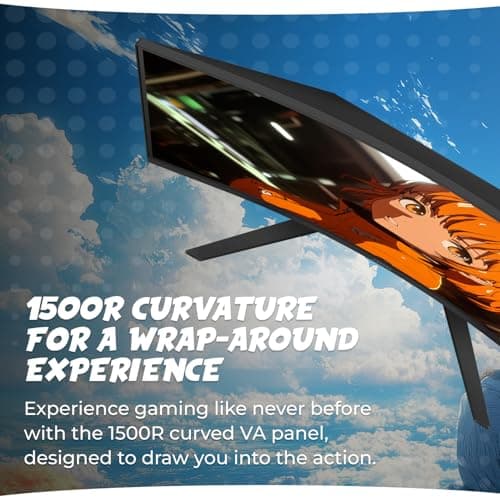 AOC CQ32G4VE 32" Curved Ultra-Wide Gaming Monitor QHD 2560x1440, 1500R, 180Hz, 0.5ms MPRT, 2X Display Port, HDMI, HDR, Gaming Console Compatible, 3-Year Zero Dead Pixel Guarantee