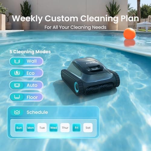 (2025 Upgrade) Aiper Scuba S1 Robotic Pool Cleaner, Wall & Waterline Cleaning, Double Filtration, Extended 180-Min Battery Life, Smart Navigation, App Support, OTA Upgrade
