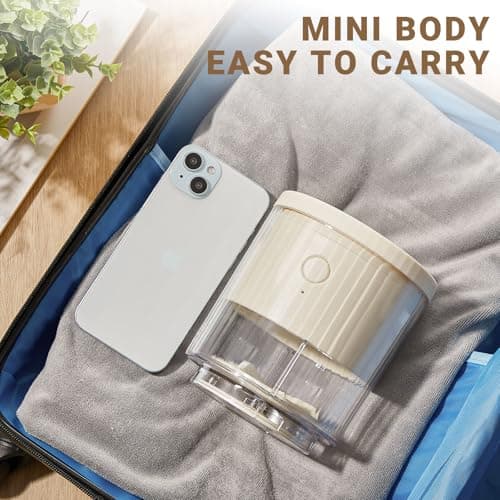 Lounsweer 1.6L Portable Washing Machine Mini Underwear Washer Rechargeable Cordless Foldable USB Charging for Underwear Baby Clothes for Travel Apartment RV