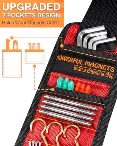 Stocking Stuffers for Men Women Gifts Magnetic Wristband: Men Gifts Tool Belt Magnet Wrist for Holding Screws Nails Christmas Gadget for Dad Adults Him Husband Who Have Everything (1)