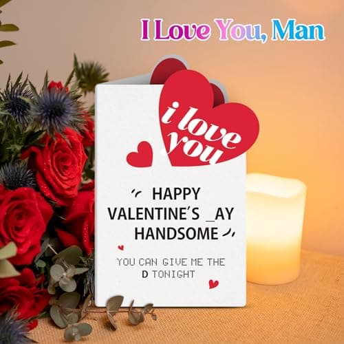 Valentines Day Love Gifts for Him, Valentines Day Card Gifts for Husband Men, Funny Card, Mens Valentine Gift for Boyfriend Husband, Valentine Gift for Him