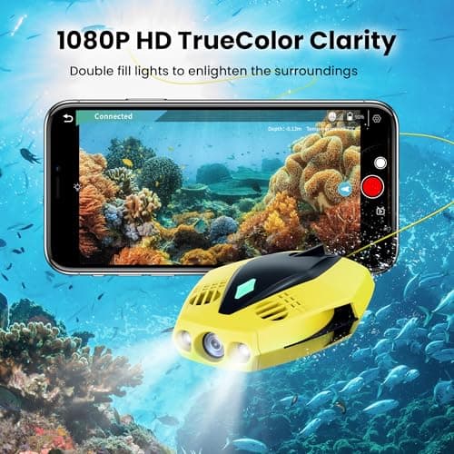 Chasing Dory Underwater Drone - Palm-Sized 1080p Full HD Underwater Drone with Camera for Real Time Viewing, APP Remote Control Green (Yellow)
