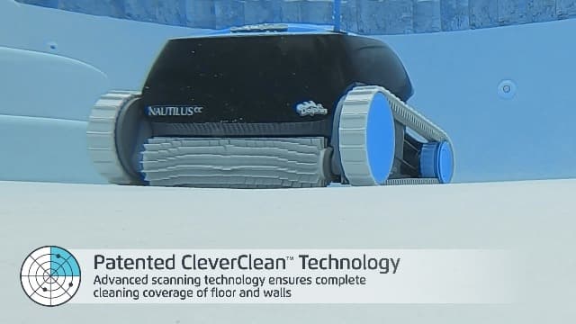 Dolphin Nautilus CC Automatic Robotic Pool Vacuum Cleaner, Wall Climbing Scrubber Brush, Top Load Filter Access, Ideal for Above/In-Ground Pools up to 33 FT in Length