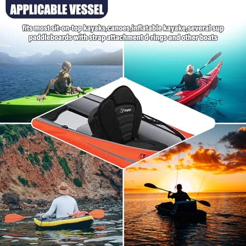 Thickened Kayak Seats - Premium Shockproof Seats with Back Support for Kayaking, Canoeing, Fishing, Paddle Boarding - Comfort, Versatility and Extra Storage