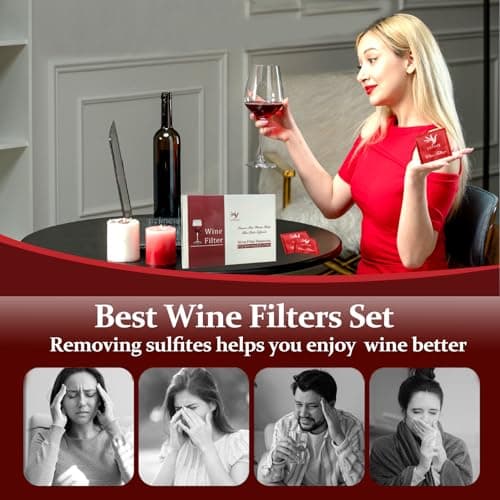 18 Pack Wine Filters, Wine Purifier To Remove Sulfite And Histamine, Wine Lover Accessories Valentine's Day Party Gifts for Men Women Him Mother Father