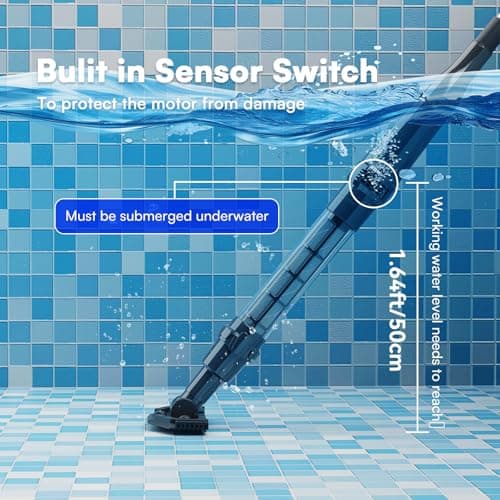 Handheld Spa Hot Tub Vacuum- Cordless Small Above Ground Pool Cleaner with 2 Brush Heads, 90 Mins Running Time, 12 Gallons/Min Powerful Suction, Ideal for Cleaning Debris and Sand Underwater, Black