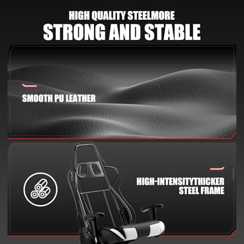 GTRACING Gaming Chair Racing Office Computer Ergonomic Video Game Chair Backrest and Seat Height Adjustable Swivel Recliner with Headrest and Lumbar Pillow Esports Chair (White)
