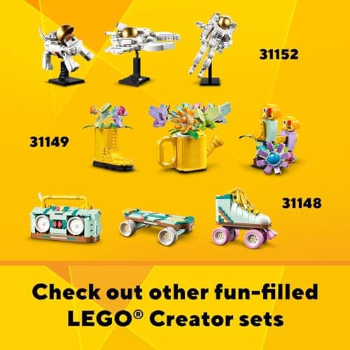 LEGO Creator 3 in 1 Retro Camera Toy, Transforms to Retro Video Camera or to TV Set, Photography Gift for Boys and Girls Ages 8 Years Old and Up Who Enjoy Creative Play, 31147