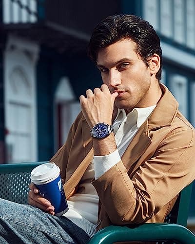 BENYAR BY BENYAR Watch for Men Analog Quartz Chronograph Waterproof Luminous Designer Mens Wrist Watches Business Work Sport Casual Dress Watch with Silicone Strap Elegant Gifts for Men