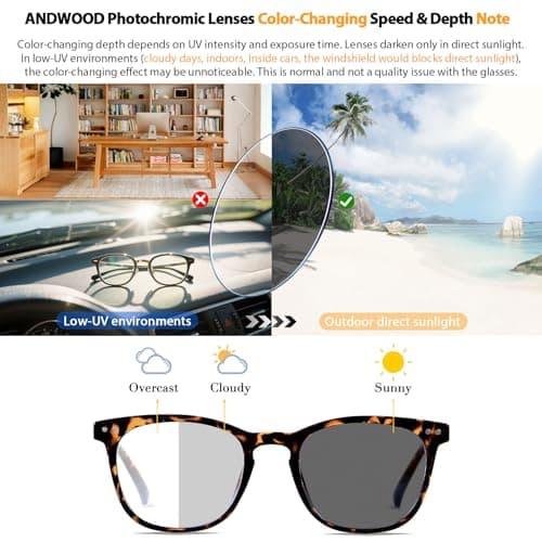 ANDWOOD Blue Light Blocking Glasses Women Men Computer Small Face Clear Bluelight Blocker Eyeglasses Frame